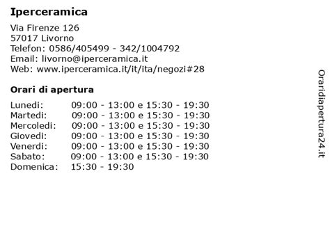 »Iperceramica Livorno a Livorno (LI): Orari Apertura e Mappa